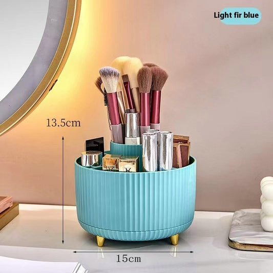 Rotating Cosmetic Brush Organizer – 360° Makeup Storage Box