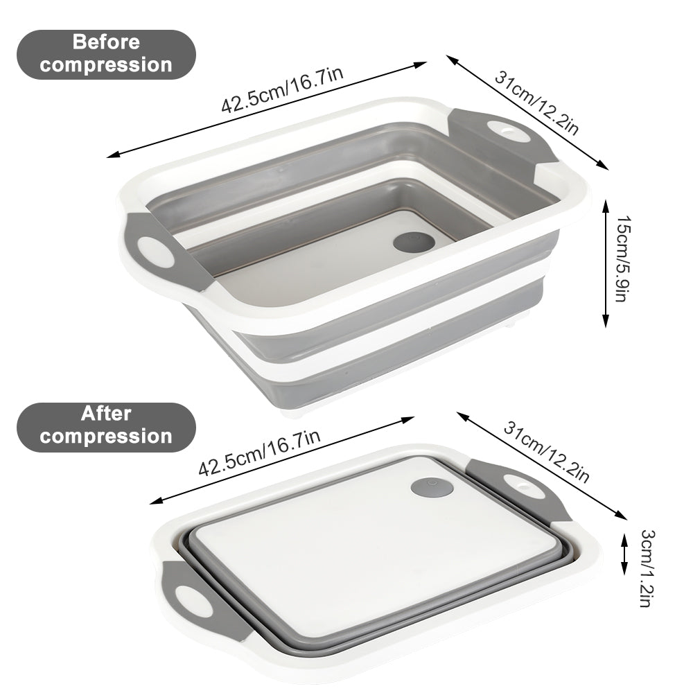 Multifunctional Folding Sink & Cutting Board 3-in-1