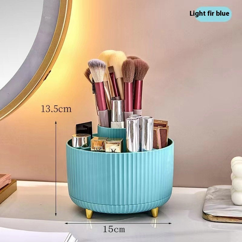 Rotating Cosmetic Brush Organizer – 360° Makeup Storage Box