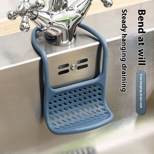 Flexible Hanging Sink Basket – Sponge &amp; Mop Storage Rack