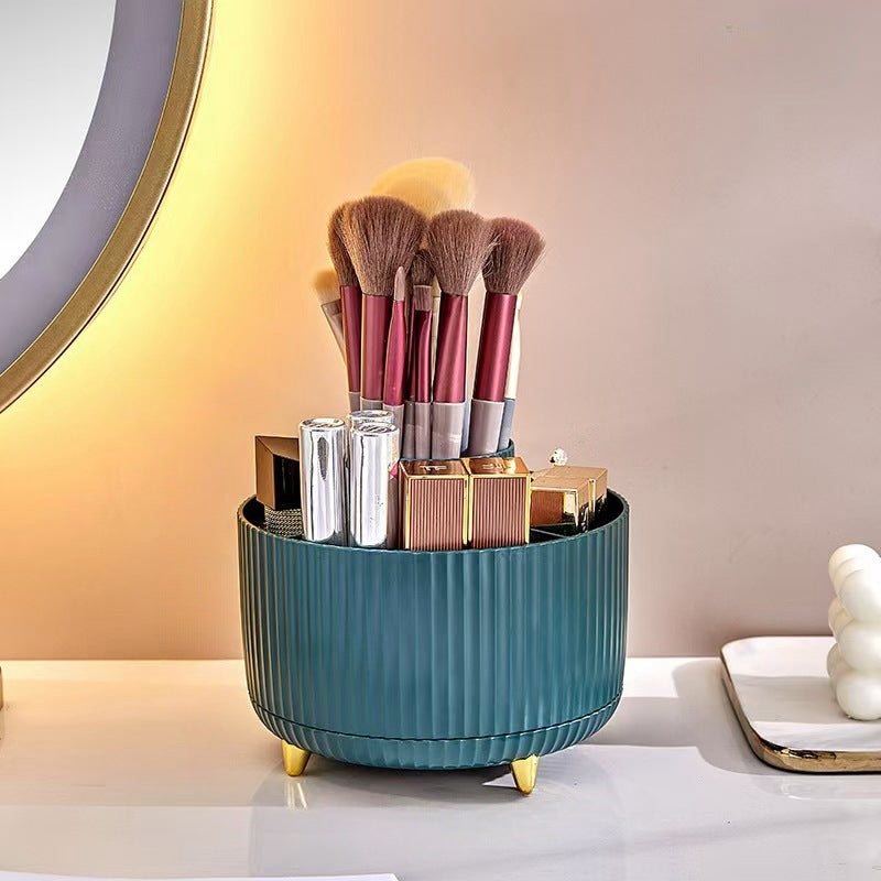 Rotating Cosmetic Brush Organizer – 360° Makeup Storage Box