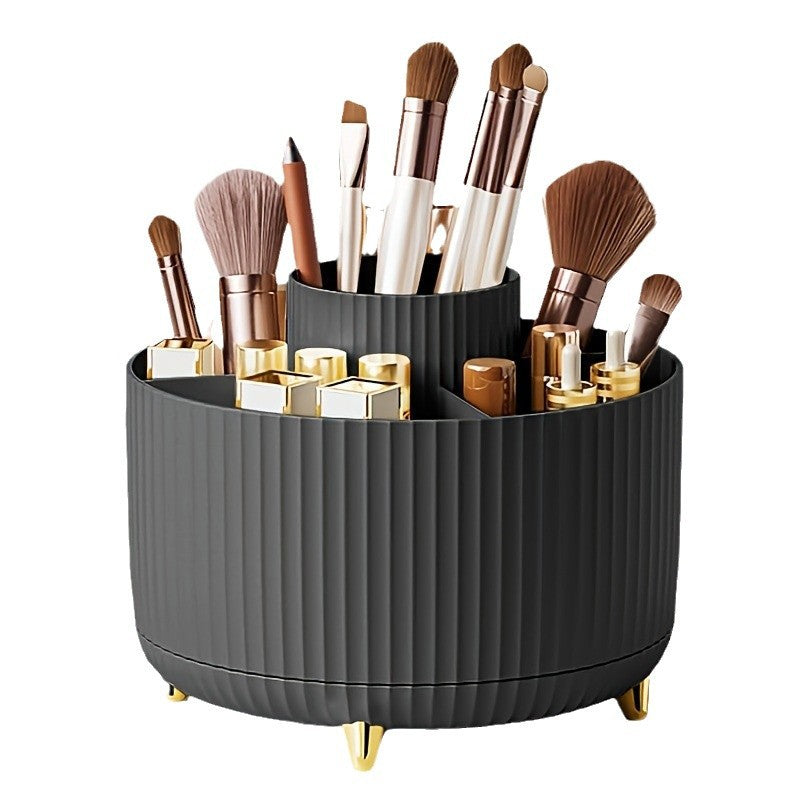 Rotating Cosmetic Brush Organizer – 360° Makeup Storage Box