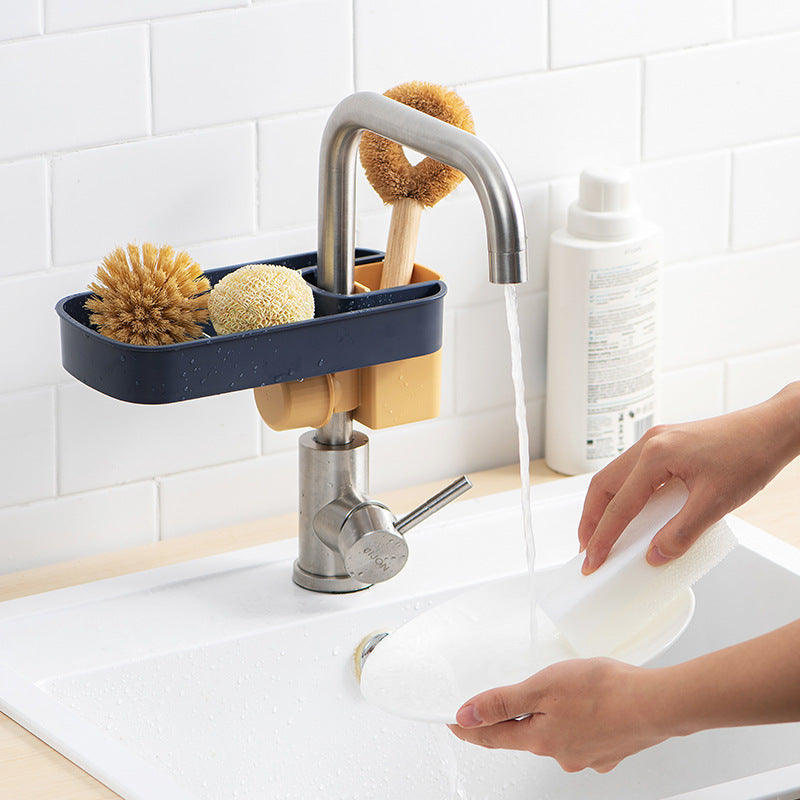 Adjustable Sink Shelf Soap &amp; Sponge Drain Rack
