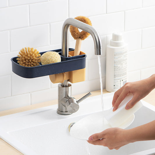 Adjustable Sink Shelf Soap &amp; Sponge Drain Rack
