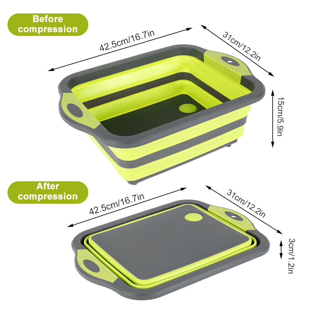 Multifunctional Folding Sink & Cutting Board 3-in-1