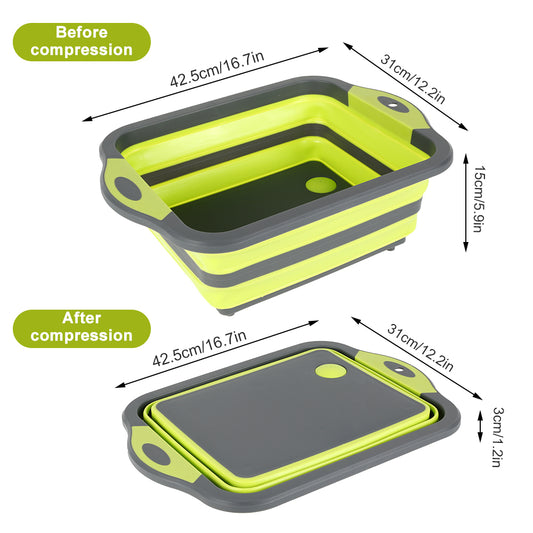 Multifunctional Folding Sink & Cutting Board 3-in-1